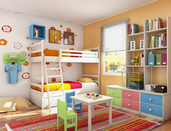 Renkli çocuk odası dekorasyonları