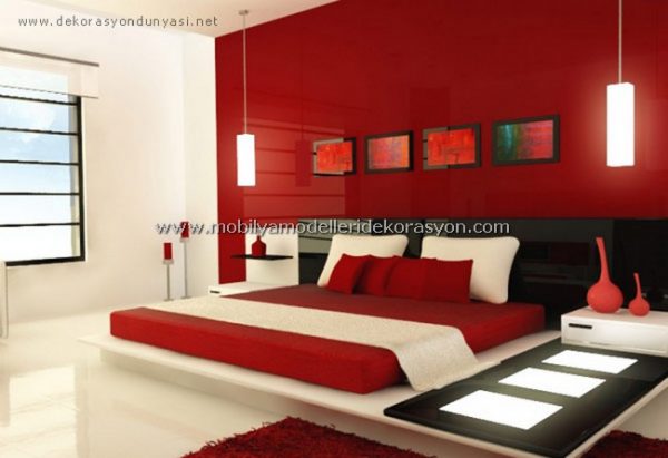 Romantik yatak odası dekorasyonu