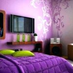 Mor yatak odası tasarım fikirleri
