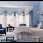Yatak odası perde mavi