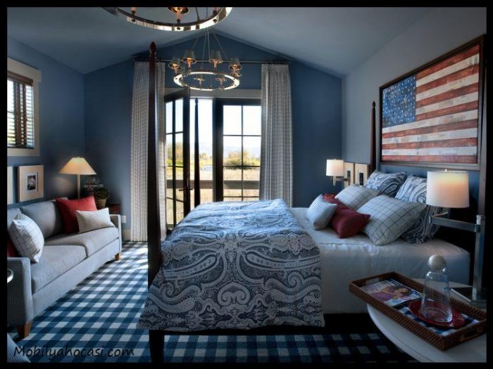 mavi yatak odasi dekorasyonu CTjaZ