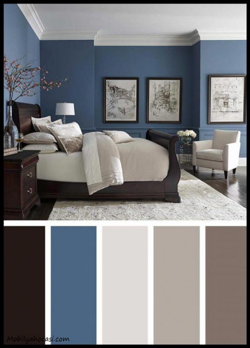 mavi yatak odasi dekorasyonu a1OlK